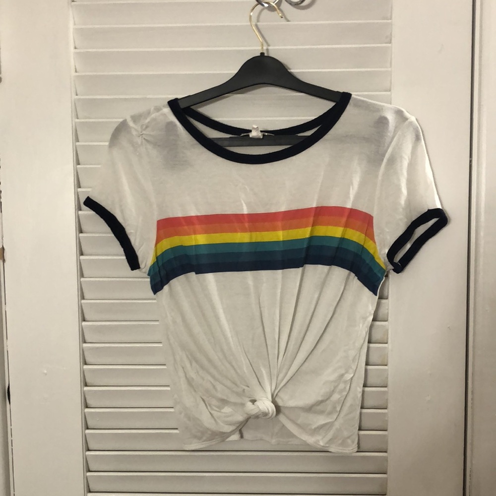 Rainbow crop top. Size M.
